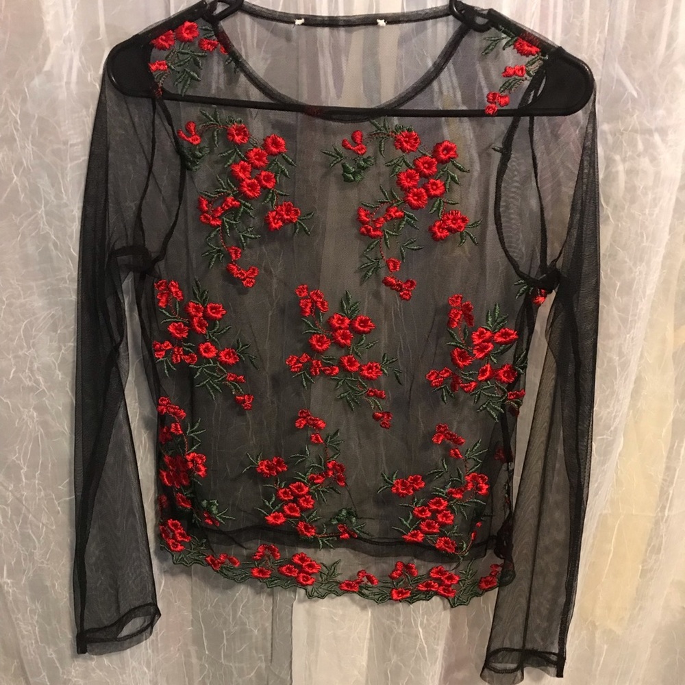 Sheer rose shirt!